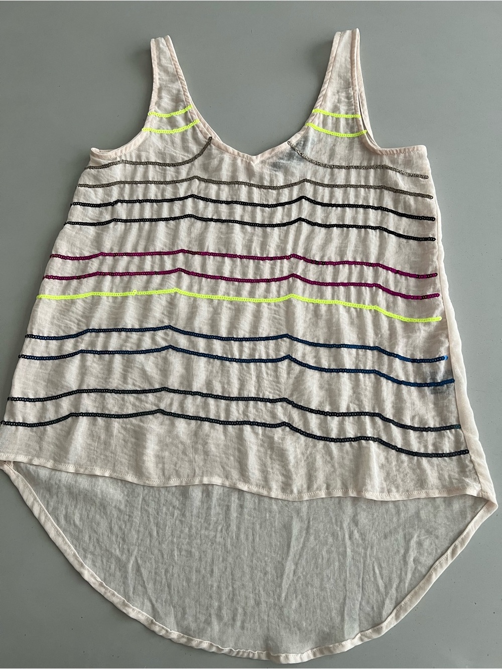 Women’s Sleeveless sequined Striped Tank Top Small